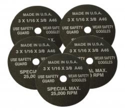 CUT-OFF WHEELS 3" X 1/16" X 3/8"